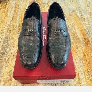 Salvatore Ferragamo Black Leather Loafer